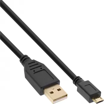 InLine Micro-USB-2.0-Kabel USB Typ A Stecker / Micro-B Stecker, schwarz, 3 m