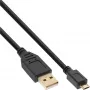 InLine Micro-USB-2.0-Kabel USB Typ A Stecker / Micro-B Stecker, schwarz, 0,5 m