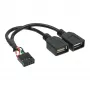 InLine USB 2.0 Adapterkabel intern 2x USB Typ A Buchse / Mainboard-Header