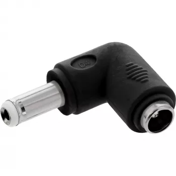 DC-Adapter InLine 5,5×2,5 mm abgewinkelter Stecker Stecker–Buchse, 5 V Eingang, innen, schwarz