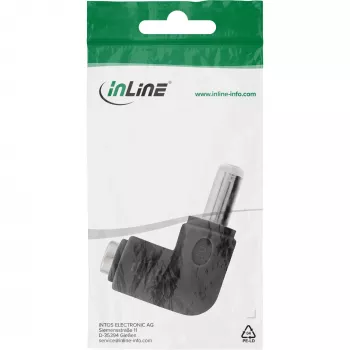 DC-Adapter InLine 5,5×2,5 mm abgewinkelter Stecker Stecker–Buchse, 5 V Eingang, innen, schwarz