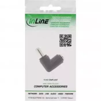 InLine DC-Adapter 5,5x2,1 mm DC-Stecker männlich/weiblich abgewinkelt Universal Schwarz
