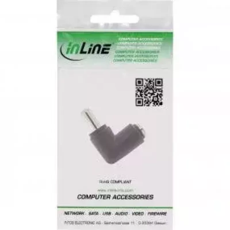 InLine DC-Adapter 5,5x2,1 mm DC-Stecker männlich/weiblich abgewinkelt Universal Schwarz