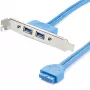 StarTech.com 2-Port-USB-3.0-A-Slotblech-Adapter, IDC, USB 3.2 Gen 1 (3.1 Gen 1), Blau, Edelstahl, 0,5 m, CE, REACH, 500 mm