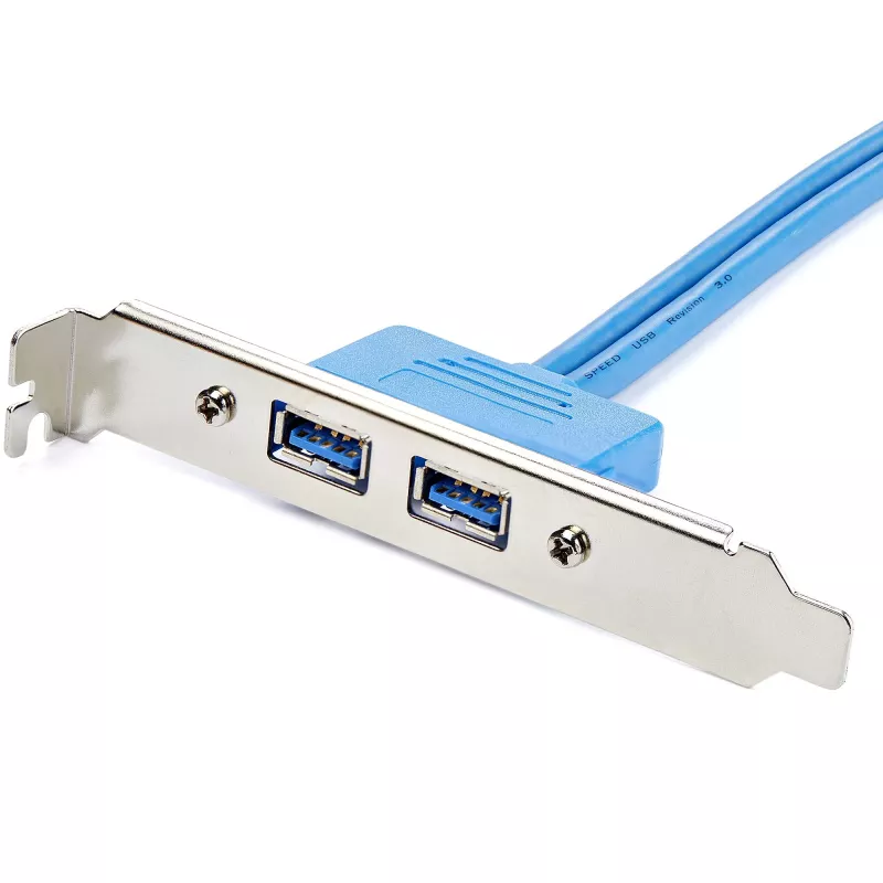 StarTech.com 2-Port-USB-3.0-A-Slotblech-Adapter, IDC, USB 3.2 Gen 1 (3.1 Gen 1), Blau, Edelstahl, 0,5 m, CE, REACH, 500 mm