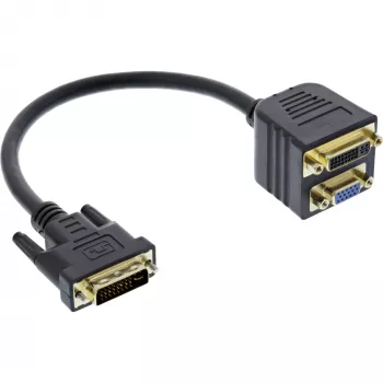 DVI-I-Adapterkabel InLine 17301 DVI-I Stecker / DVI-I Buchse + S-VGA-Buchse