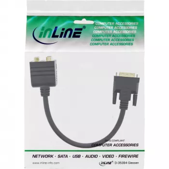 DVI-I-Adapterkabel InLine 17301 DVI-I Stecker / DVI-I Buchse + S-VGA-Buchse