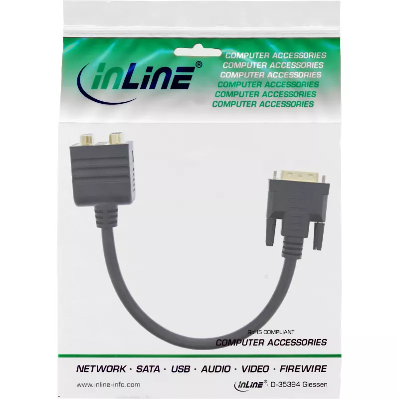 DVI-I-Adapterkabel InLine 17301 DVI-I Stecker / DVI-I Buchse + S-VGA-Buchse