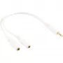 InLine Stereo Y-Kabel 3,5-mm-Klinke M auf 2 x 3,5-mm-Klinke F weiß/gold, 0,1 m