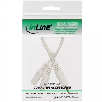 InLine Stereo Y-Kabel 3,5-mm-Klinke M auf 2 x 3,5-mm-Klinke F weiß/gold, 0,1 m