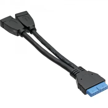 InLine USB 3.0 Adapterkabel intern 2x USB Typ A Buchse / Mainboard-Header