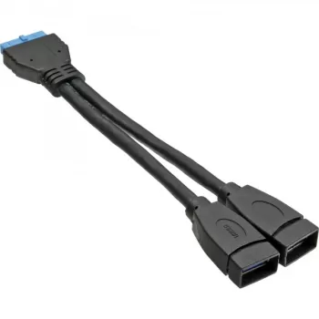 InLine USB 3.0 Adapterkabel intern 2x USB Typ A Buchse / Mainboard-Header