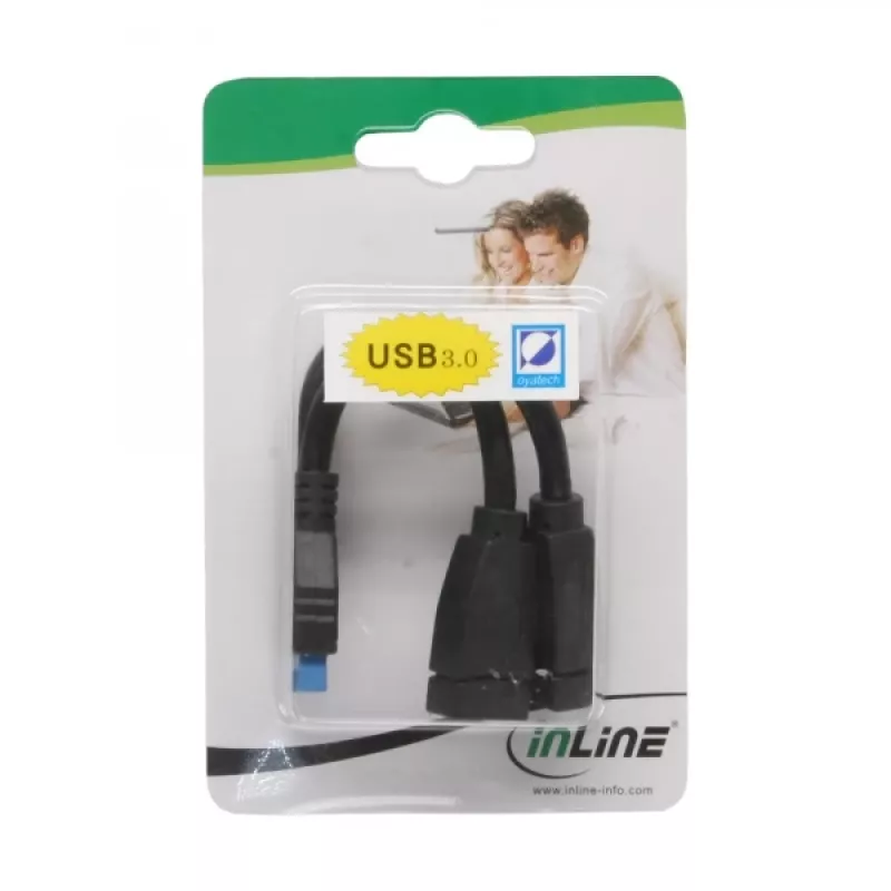 InLine USB 3.0 Adapterkabel intern 2x USB Typ A Buchse / Mainboard-Header