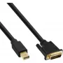 InLine Mini DisplayPort Stecker auf DVI-D 24+1 Stecker Kabel, schwarz/gold, 3 m