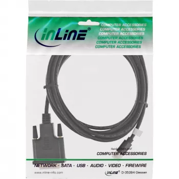 InLine Mini DisplayPort Stecker auf DVI-D 24+1 Stecker Kabel, schwarz/gold, 3 m