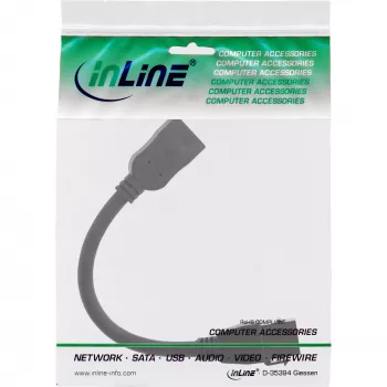 InLine HDMI Keystone Adapterkabel 4K/60Hz, HDMI A Buchse/Buchse, schwarz, 0,2m