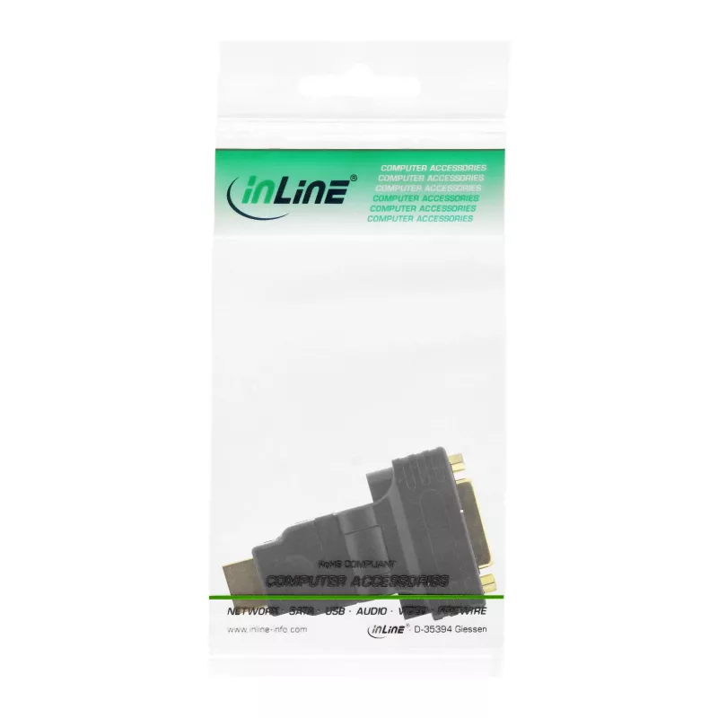 InLine HDMI zu DVI Adapter HDMI Stecker / 24+1 Buchse 180° abgewinkelt vergoldet