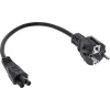 InLine Netzkabel Typ F Deutscher / „Mickey Maus“ Notebookstecker Schwarz 2 m