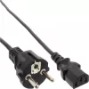 InLine Netzkabel, CEE 7/7 gerade / 3-polig IEC C13 Stecker, schwarz, 1,8 m