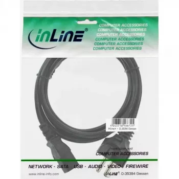 InLine Netzkabel, CEE 7/7 gerade / 3-polig IEC C13 Stecker, schwarz, 1,8 m