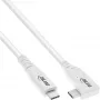 InLine USB4-Kabel, USB-C, einseitig abgewinkelt, PD 240W, 8K60Hz, TPE, weiß, 2m
