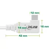 InLine USB4-Kabel, USB-C, einseitig abgewinkelt, PD 240W, 8K60Hz, TPE, weiß, 2m