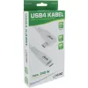 InLine USB4-Kabel, USB-C, einseitig abgewinkelt, PD 240W, 8K60Hz, TPE, weiß, 2m