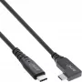 InLine USB4-Kabel, USB-C, einseitig abgewinkelt, PD 240W, 8K60Hz, TPE, schwarz, 1m