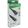 InLine USB4-Kabel, USB-C, einseitig abgewinkelt, PD 240W, 8K60Hz, TPE, schwarz, 1m