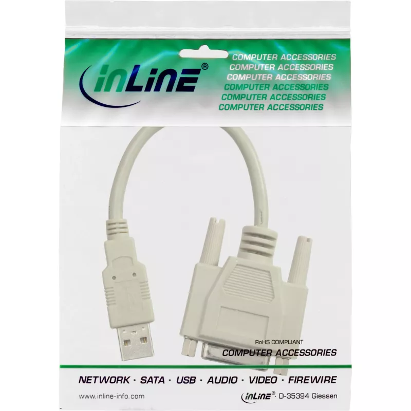 USB-Adapterkabel USB Typ A Stecker DB15 Buchse InLine 33101