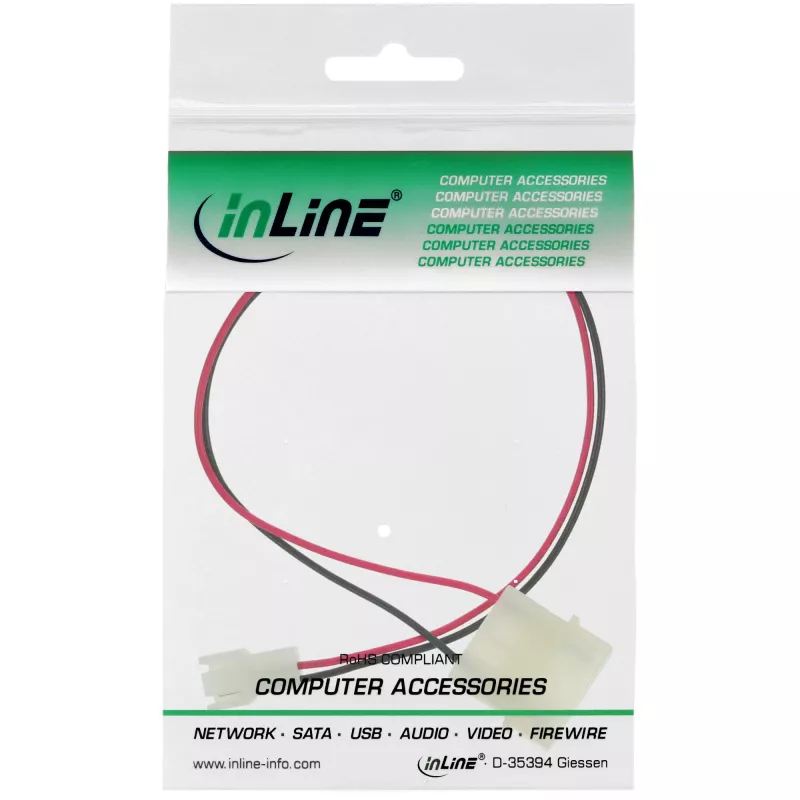 InLine Lüfter-Spannungsadapterkabel 12V / 7V 0,3m