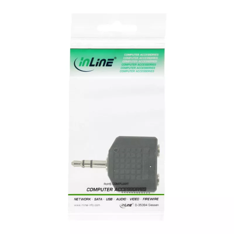 InLine Audio Adapter 3,5 mm Stecker / 2x 3,5 mm Stereo Buchse