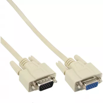 InLine VGA-Kabel 15 HD Stecker/Buchse beige 5 m