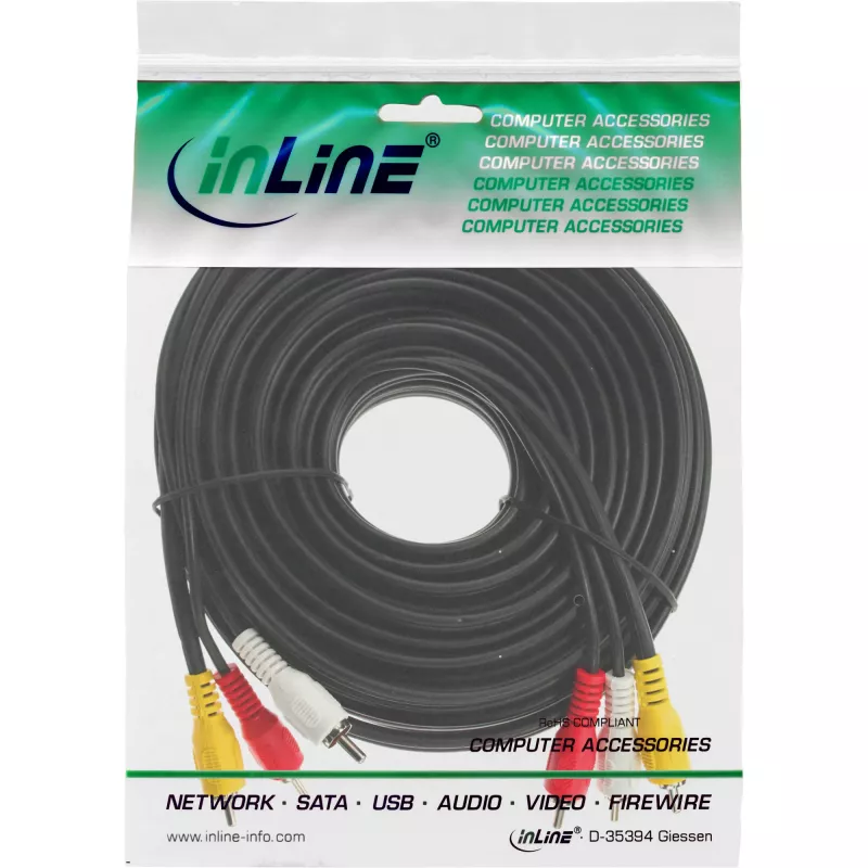 AV-Kabel 3x Cinch male / male 5m InLine 89605