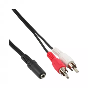 Audiokabel 2x Cinch-Stecker / 3,5 mm Stereo-Kupplung 0,2 m InLine 89940L