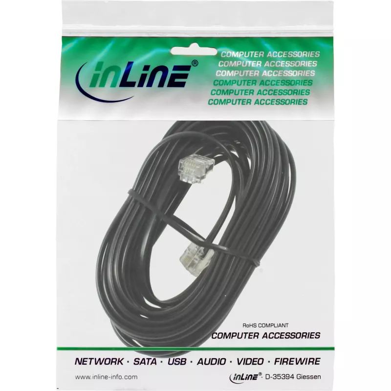 InLine Modular-Kabel RJ11 Stecker/Stecker 6P4C 15 m