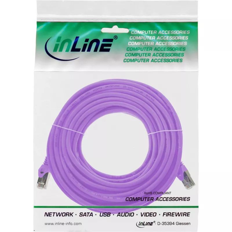 InLine Patchkabel SF/UTP Cat.5e lila 7,5 m