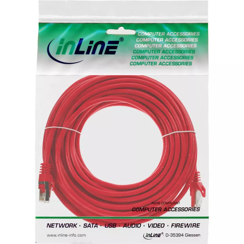 InLine Patchkabel SF/UTP Cat.5e rot 7,5m