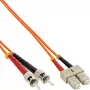 InLine Glasfaser-Duplexkabel SC/ST 50/125µm OM2 15m, 15 m, OM2, 2x SC, 2x ST