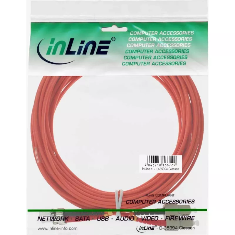 InLine Glasfaser-Duplexkabel SC/ST 50/125µm OM2 15m, 15 m, OM2, 2x SC, 2x ST