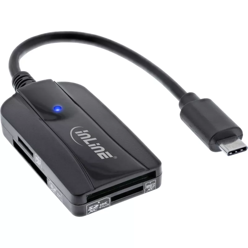InLine Kartenleser USB 3.1 USB-C, für SD/SDHC/SDXC, microSD, UHS-II kompatibel