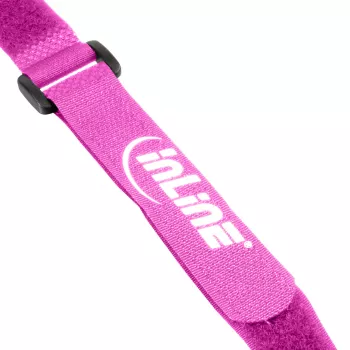 InLine Kabelbinder Klettverschluss 20 x 200 mm, 10 Stück, pink