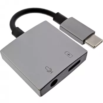 InLine USB-C Audio-Adapterkabel, USB-C auf 3,5-mm-Klinke + PD 30 W