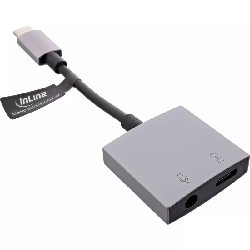 InLine USB-C Audio-Adapterkabel, USB-C auf 3,5-mm-Klinke + PD 30 W