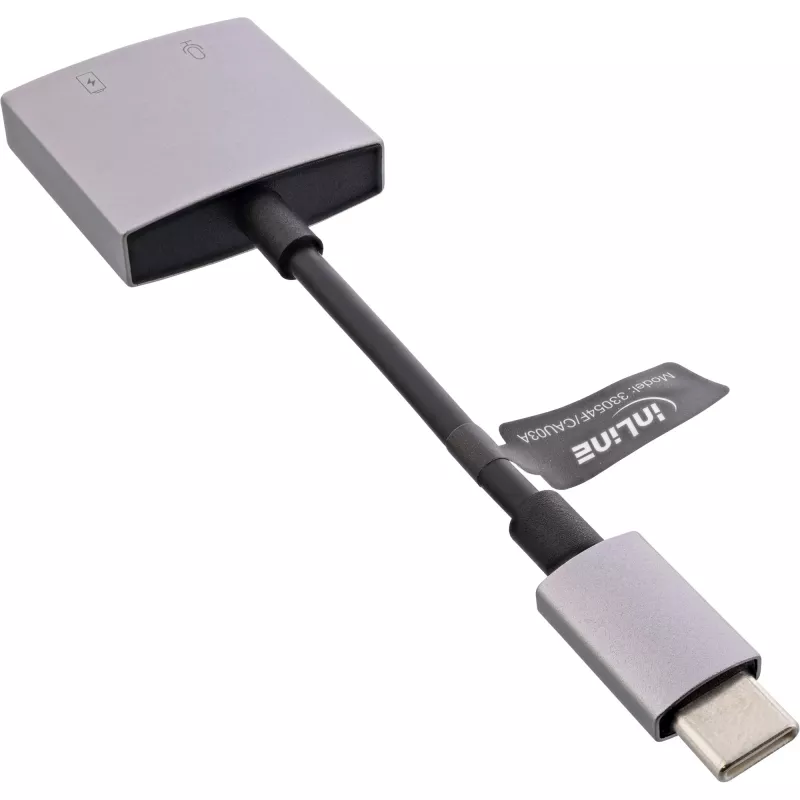 InLine USB-C Audio-Adapterkabel, USB-C auf 3,5-mm-Klinke + PD 30 W