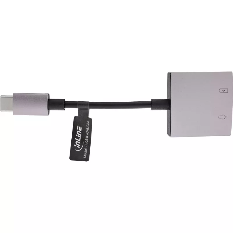 InLine USB-C Audio-Adapterkabel, USB-C auf 3,5-mm-Klinke + PD 30 W