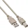 USB 2.0 Kabel Typ A Stecker / B Stecker beige 3m InLine 34535H