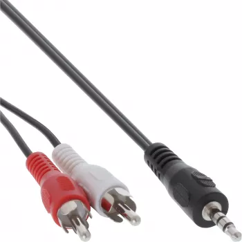 Audiokabel 2x Cinch-Stecker / 3,5 mm Stereo-Stecker 10 m InLine 89936