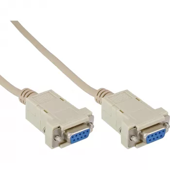 Nullmodemkabel InLine 9-polig Buchse/Buchse geklemmt 2 m beige