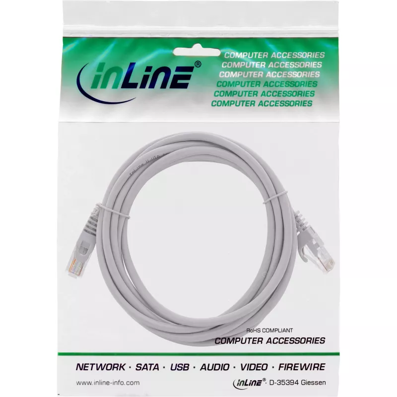 InLine Patchkabel U/UTP Cat.5e grau 1m
